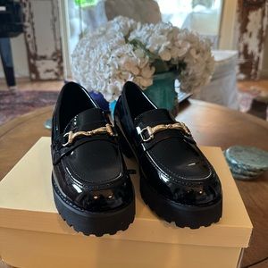 Princess Polly patent leather loafers- brand new- size 5